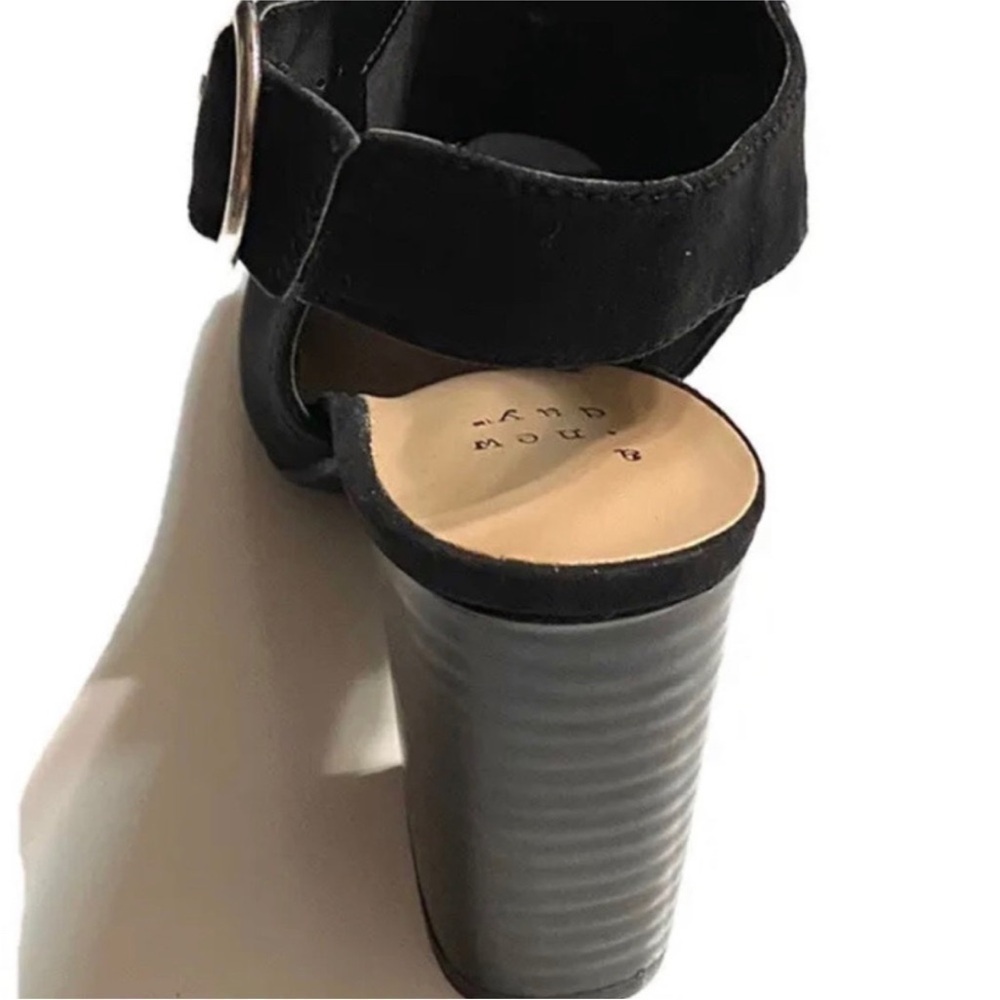 A New Day Rhea Open Toe Block Heels Black Faux Suede Size 11 - Picture 3 of 14